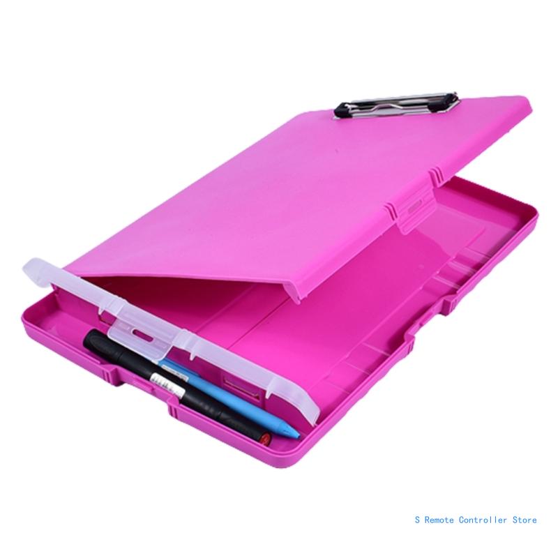 Portable File Case with Clipboard and Pen Box Document File Organizer Folder for Office Hospital Factory Warehouse
