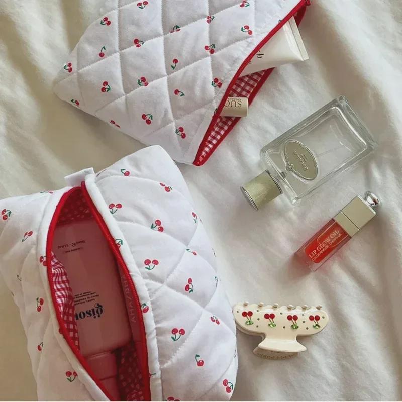 Geantă pentru articole de toaletă de călătorie cu model cireș japonez - Depozitare pentru produse cosmetice din bumbac moale