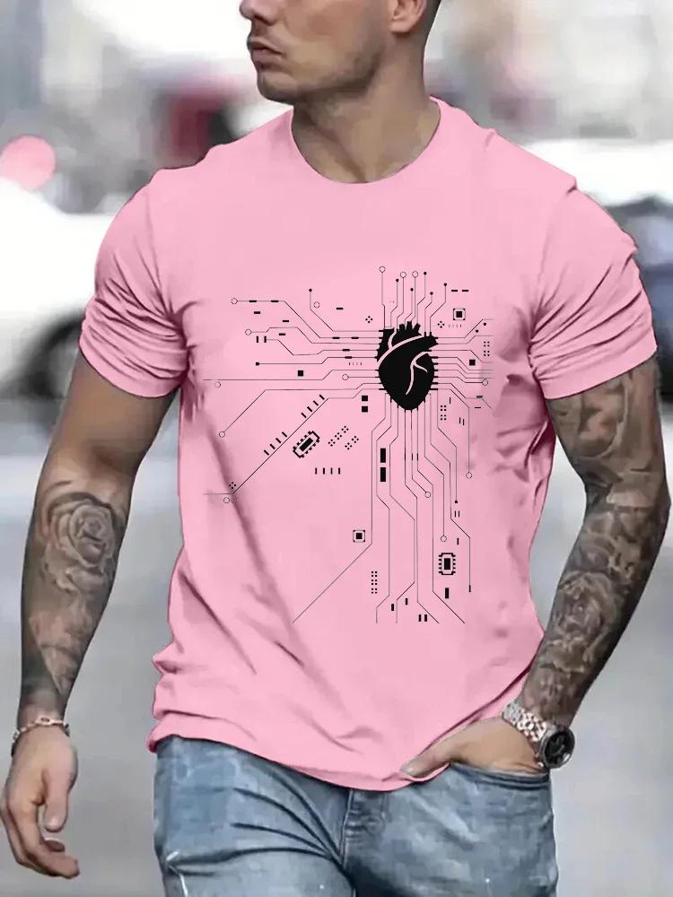 CPU Processor Circuit Diagram T Shirt Men Summer T-shirt Circuit Board Funny Men's Tops Fashion Tees Homme Brand Unisex Clothes