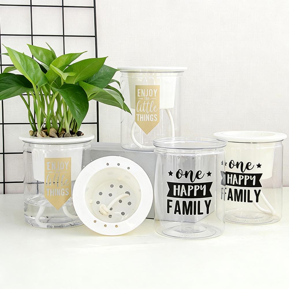 Flower Pot with Drainage Holes Low Maintenance Plant Pot Self Watering Plant Pot with Transparent Reservoir Self for Indoor
