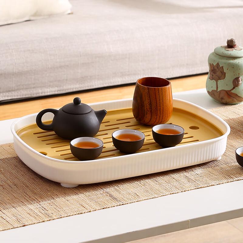 AiQiYiXuan WQ Modern Rectangular Serving Tray Large Double Layer (36.5x24.5x5cm)