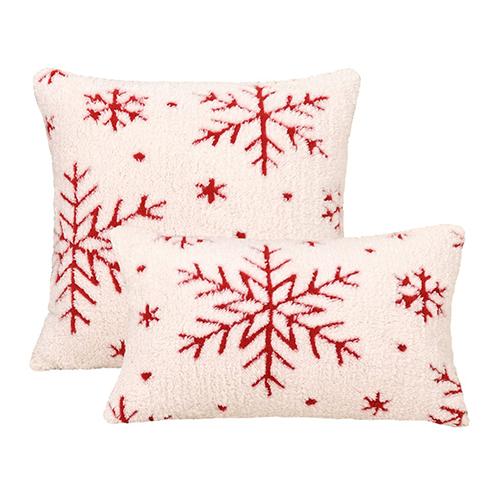 1PC LOZUJOJU Christmas Snowflake Embroidered Pillowcase, Thickened Plush Fabric Cushion Cover for Sofa Living Room Bedroom Home Decor