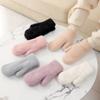 Fleece Plush Mittens Full Fingers Winter Mittens Simple Knitted Gloves  Girls