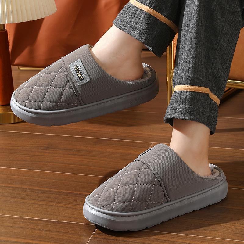 Cotton Slippers for Men In Winter, Anti Slip for Home Use, Warm for Couples, Waterproof Cotton Slippers for Men In Autumn
