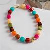Multi Color Beaded Necklace Resin Acrylic Vintage Choker Resin Beaded Chokers  Vacation Accessories