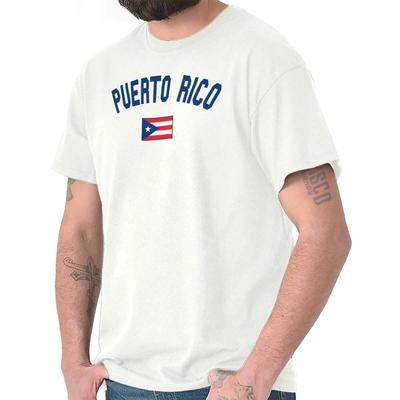 Puerto Rico Country Flag Nation Pride Soccer Adult Short Sleeve Crewneck Tee