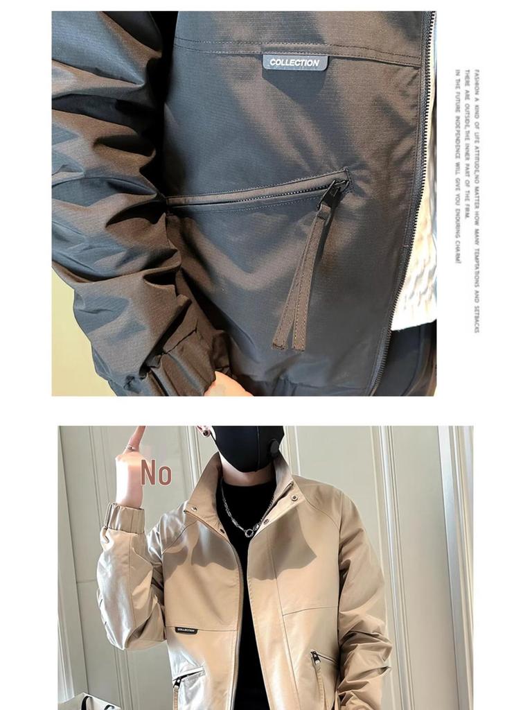 Męska Kurtka Streetwear Wysokiej Jakości na Wiosnę/Jesień – Modna, Luźny Krój, Stylowa Odzież Wierzchnia