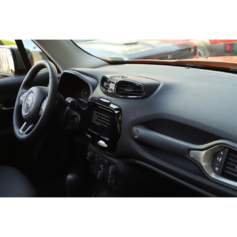 Car Center Air Vent Trim Cover for Jeep Renegade 2016-2022 Conditioning AC Outlet Vent Stickers Interior Mouldings