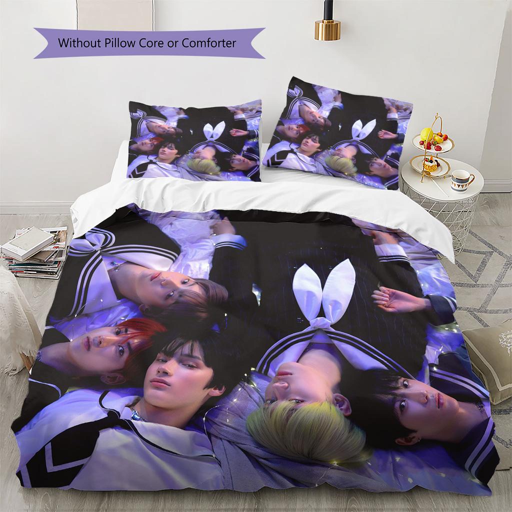 TXT Pattern Bedding Home Decoration Birthday Gift ( 1 duvet cover + 2 pillowcase, without core),fan merchandise.
