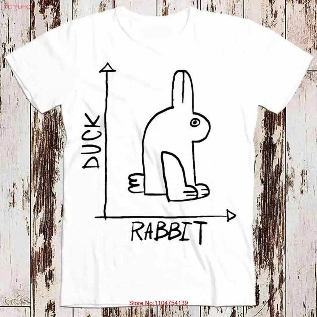 Duck Rabbit Funny Trending Chart T Shirt 8516 Vintage Washed Unisex Slightly Graphic Top For Everyday Wear Stylish Stretched