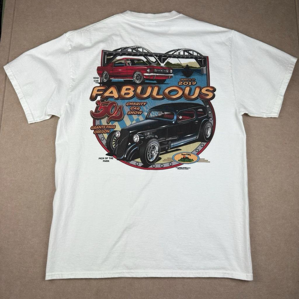 Rogue Valley Classic Cruisers T-Shirt L 2019 Car Show Grants Pass Hot Rod Tee