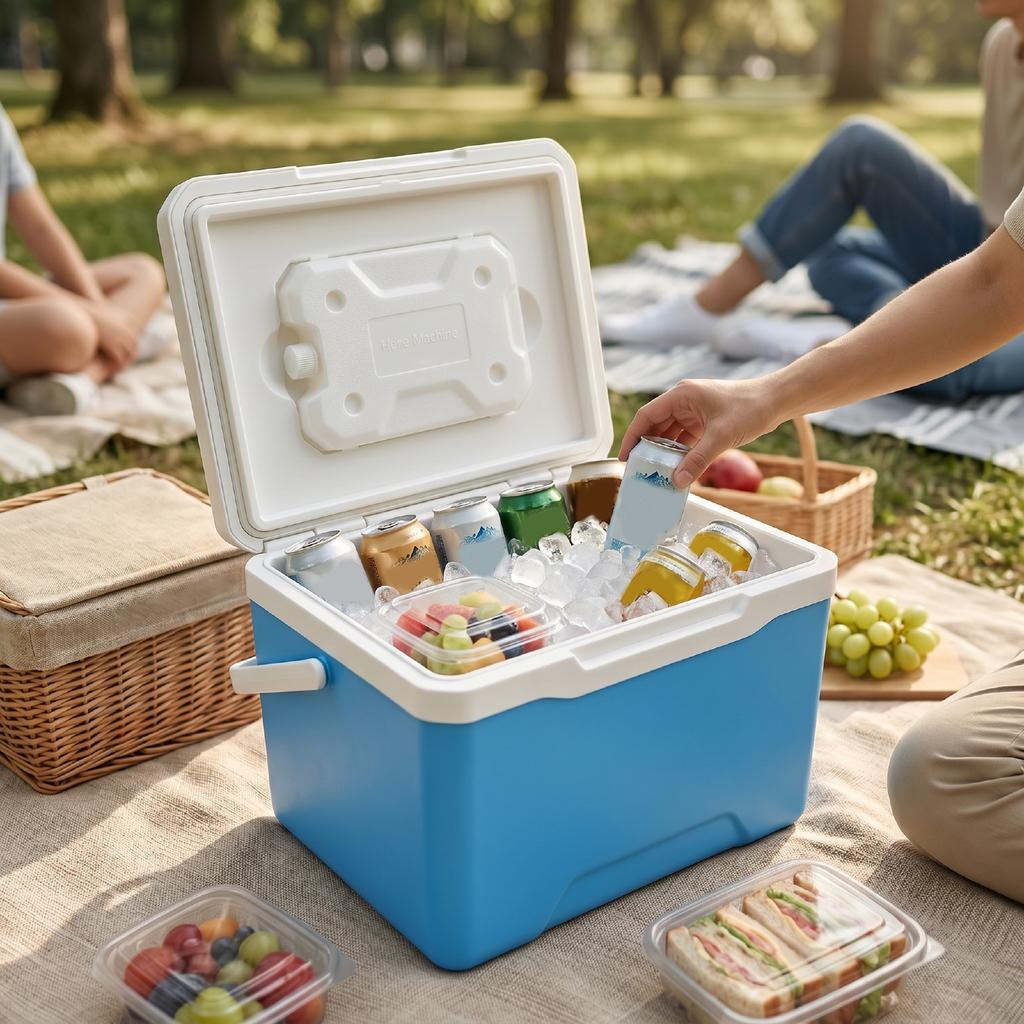 13L Insulated Cooler Box, Lightweight Ice Chest, Dense PU Foam