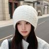 Wool Hat Women's Winter Fashion Pearl Plaid Knitted Hat Outdoor Thermal Hat Winter Hats for Women, Beanies for Women, Hats for Women Winter