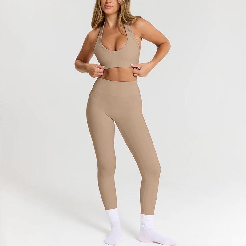 Chen Shijie shows chest and hip lift sports underwear set, women's abdominal beauty back tight yoga suit, women's fitness suit