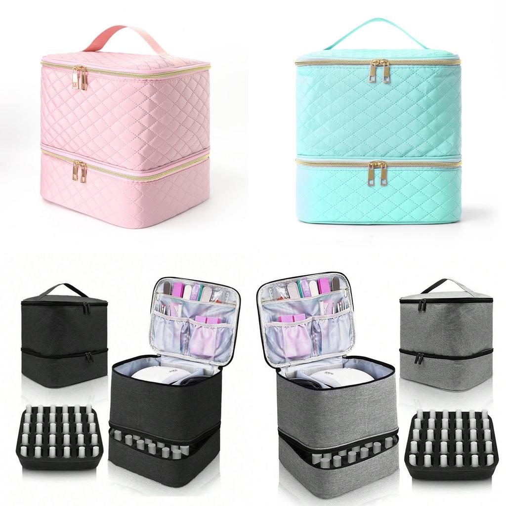 Modern Minimalist Double Layer Large Capacity Makeup Organizer For Travel And Home Use