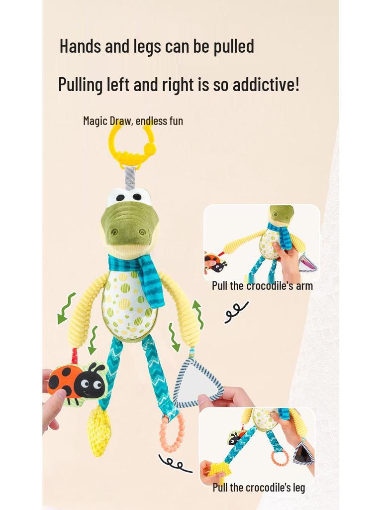 Multifunctional Baby Car Seat Crib Toy: Stroller Pendant, Funhouse Mirror, Soothing Rattle