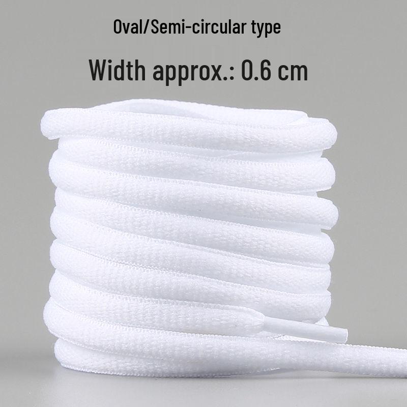 Unisex White Canvas Sneakers with Cotton Flat Shoelaces - Semi-Circular Style