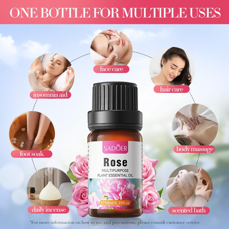 SADOER Aromatherapy Essential Oil Sakura Mint Vanilla Fragrance Massage Soothing Skin Care One Bottle Multi-Use Essential Oil
