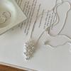Retro Bow Flower Tiger's Eye Stone Water Drop Necklace Clavicle Chain Cold Wind Necklace Women