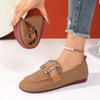 Fashion Women Flats Spring 2025 New Large Size Flat Loafers Shoes Women Knitting Slip-on Square Head Breathable Fashion Shoes for Women