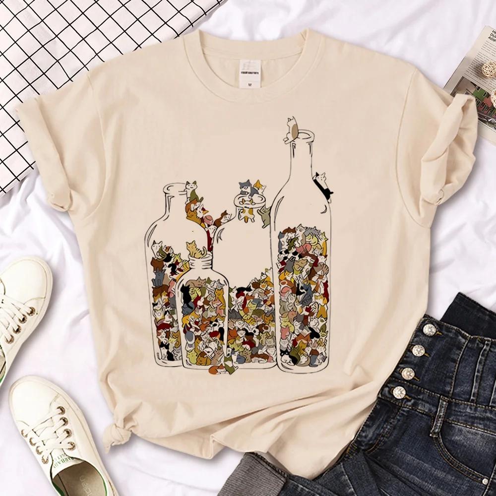 Cat Print Tshirts Unisex and Womens Streetwear Summer Anime Short Sleeve T Shirt Y2k Japanese Clothes Top Breathable Soft Cotton
