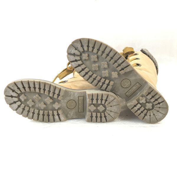 Timberland Kožené fleecové vysoké boty 8M 24.5-25.0 Béžové boty(POUŽITÝ)