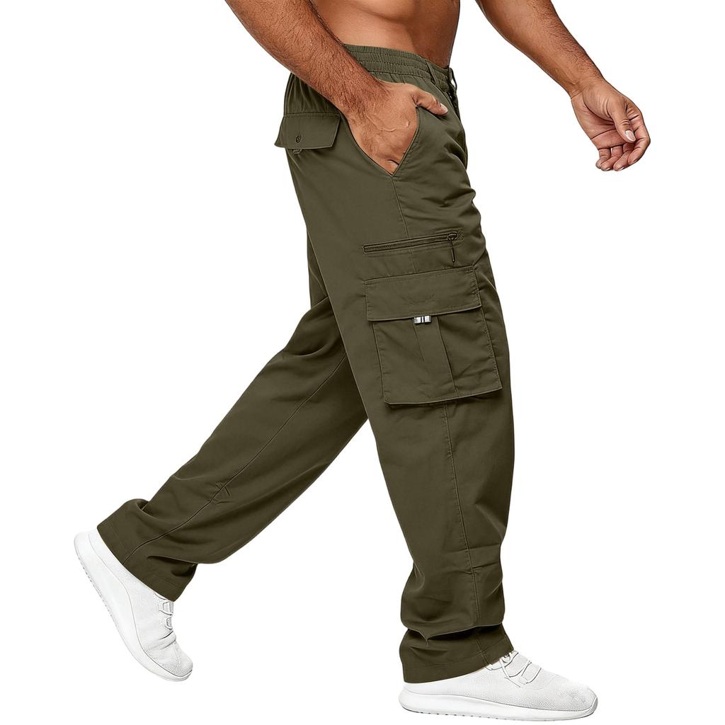 Men'S Sports Pants Running Pants Outdoor Pocket Work Pants Casual Pants