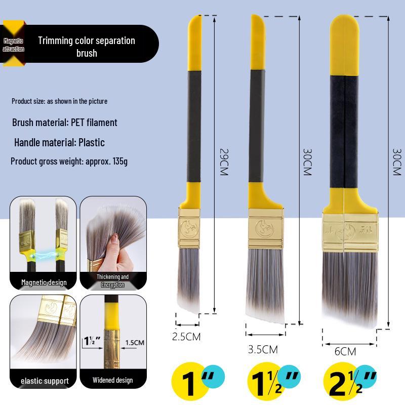 Paint Color Separation Corner Trim Brush - Red/Blue, Small Size for Household Cleaning