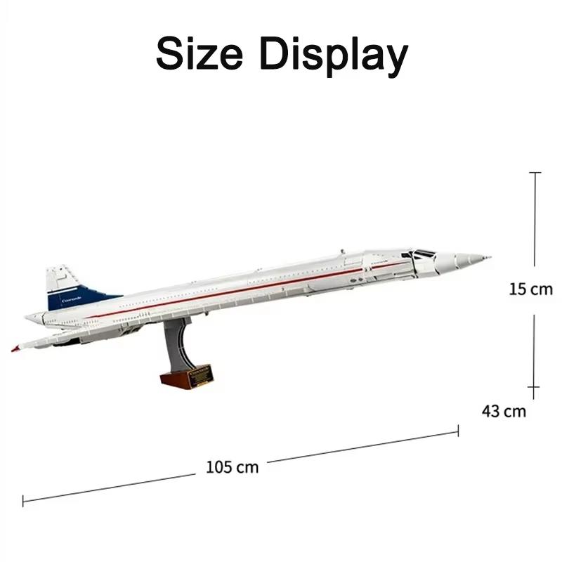 2083Pcs 1:60 Concorde Supersonic Airliner Moc Building Blocks Creative Bricks Toy Birthday Gift For Kids Adults