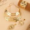 Stylish Jewelry Summer Set With Gold Finish Pendant Earrings Bracelets And Necklaces All For