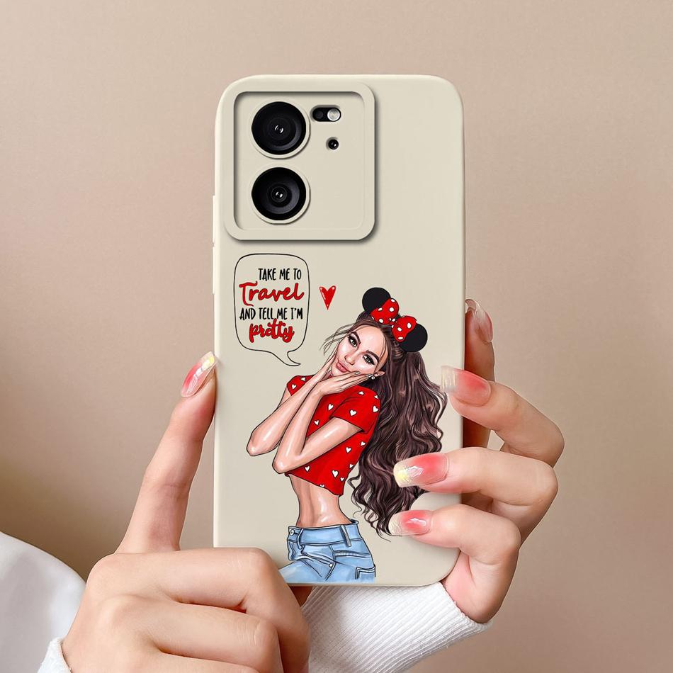 For Xiaomi 13T Pro Phone Case Cool Bear High Quality Liquid Silicone Full Coverage Anti Drop Funny Bumper For Xiaomi13T 13TPro