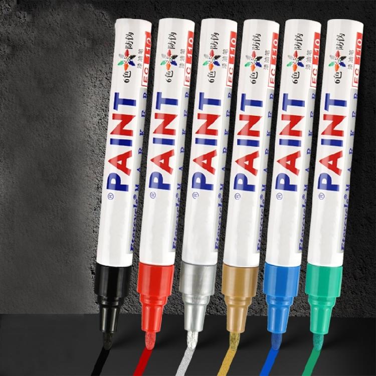 12 Pcs Permanent Markers Oil Based Paint Pen White Paint Marker Gold Marker Pen Quick-Drying Glass Pen