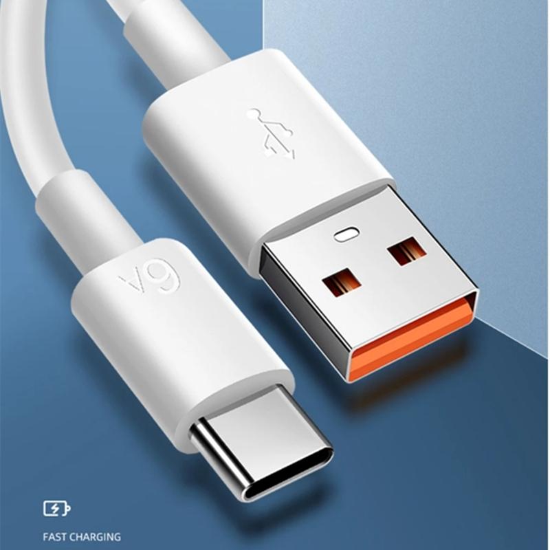 3pcs 6A USB Type C Fast Charging Cable Data Cord For Huawei Mate 50 60 Honor OPPO vivo Quick Charing USB C Cables