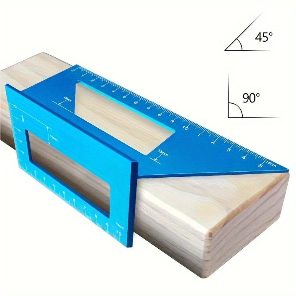 Precision Aluminum Square Ruler, Angle Ruler, Multi-Angle Measuring Tool - 45 °/90 ° Woodworking Ruler - High Precision Measuring Instrument