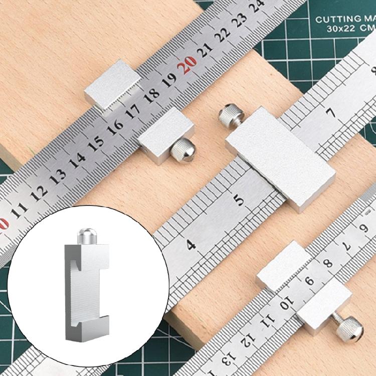 Woodworking Scribing Steel Ruler Positioning Block Metal Limit Block Ruler Scribing Tool Carpentry Scribing Tool