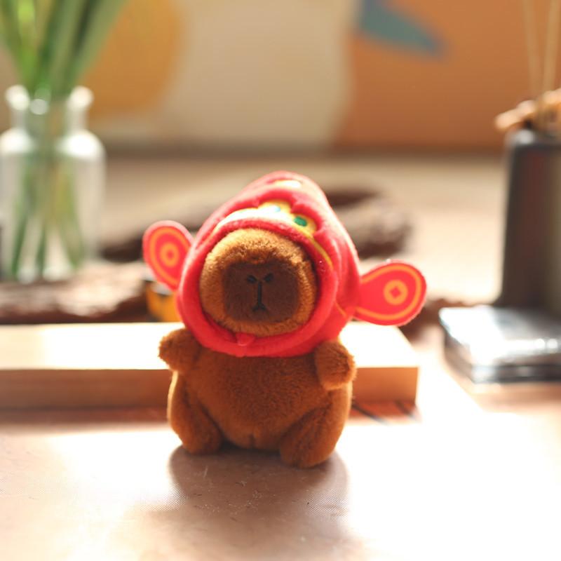 Keychain Capybara Stuffed Soft Short Plush Toy Pp Cotton Backpack Accessory