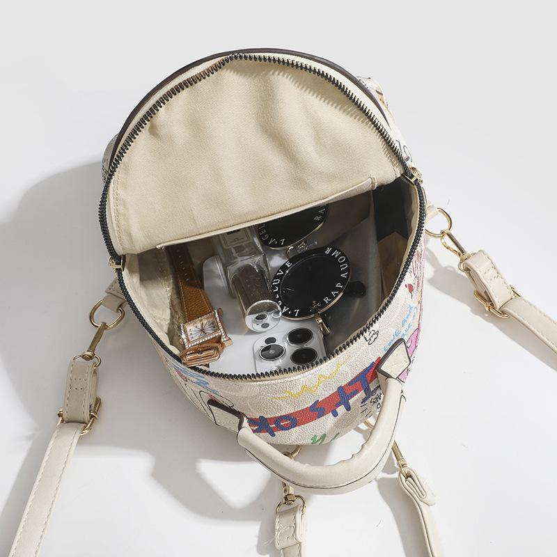 New Trendy Summer Small Backpack Graffiti Bear Backpack Small Backpack Women's Fashion Casual Women's Bag Tide