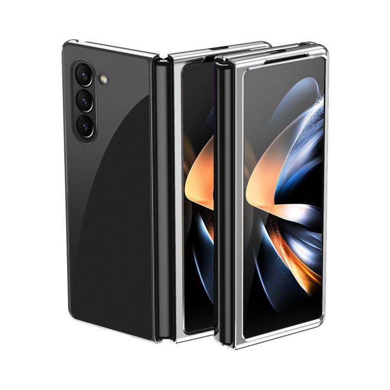 ZFold6 Clear Plating Phone Case Full Body Shockproof Cover Foldable 5G Phones With Stand