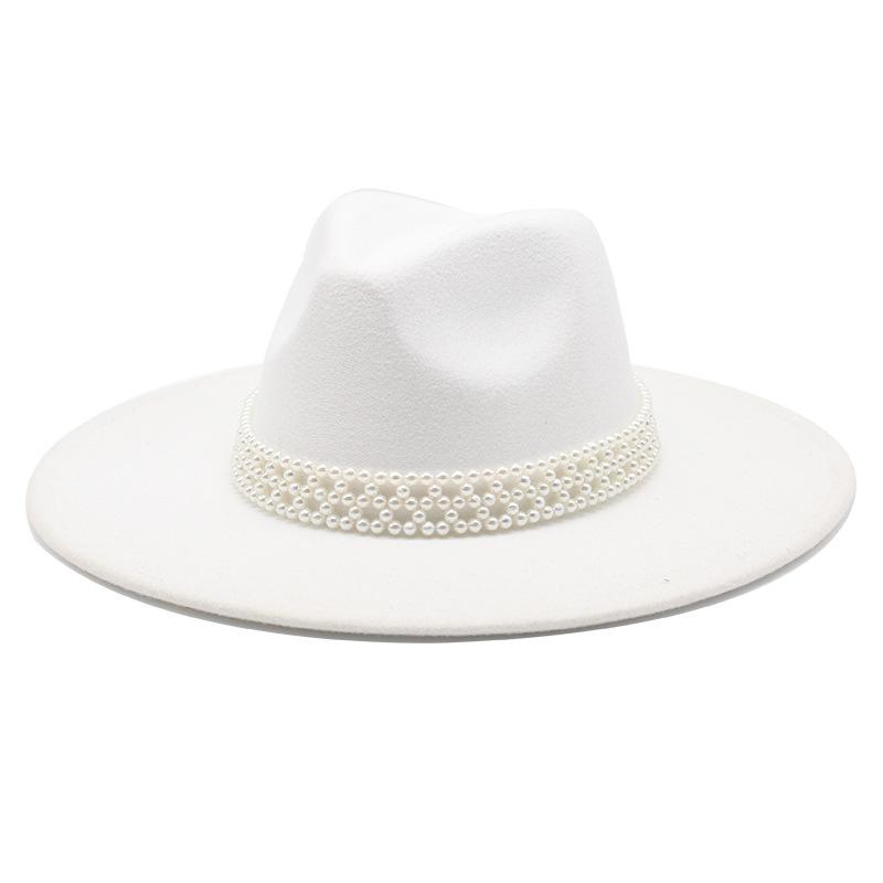 Hepburn Woolen Jazz Top Hat For Men And Women Casual 9.5Cm Big Edge Jazz Hat Felt Hat