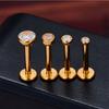 10/50PCS G23 Titanium Internal Thread Cup Shaped Ear Cartilage Nail Simple And Fashionable Perforated Zircon Ear Nail Lip Nail