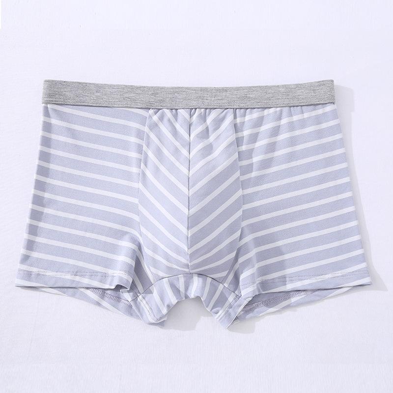 

Men s Cotton Underwear Striped Seamless Four Cornered Pants Loose Oversized Flat Cornered Underwear XL