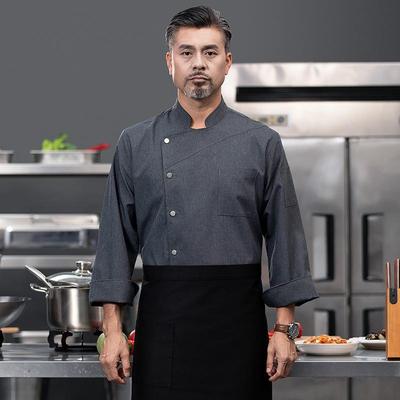 Vêtements de travail de chef unisexes: Uniforme de Cuisine et Pâtisserie à Manches Longues pour Hôtel et Restaurant