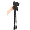 Wig Female Black Bow Clip Triple Braid Simulated Long Hair Twisted Ponytail