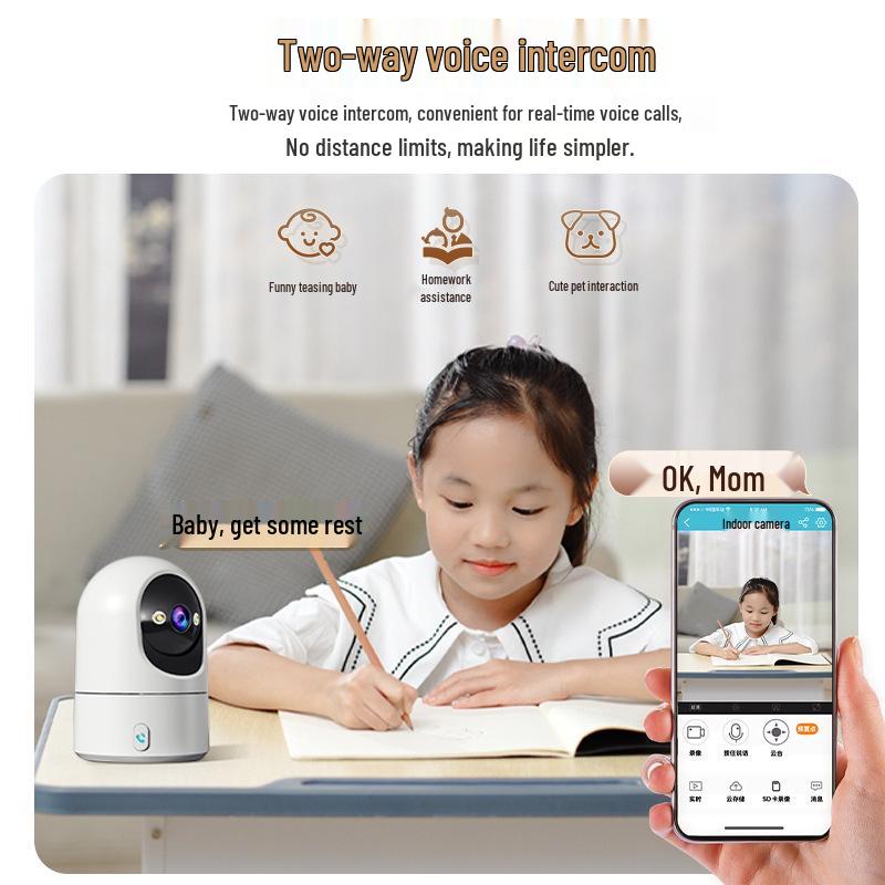 2025 HD Wireless Indoor Surveillance Camera with Remote Mobile Monitoring