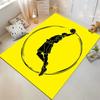 Basketball Player Silhouette Yellow Carpet Modern Sports Design Suitable for use as an anti-slip for living room bedroom sofas