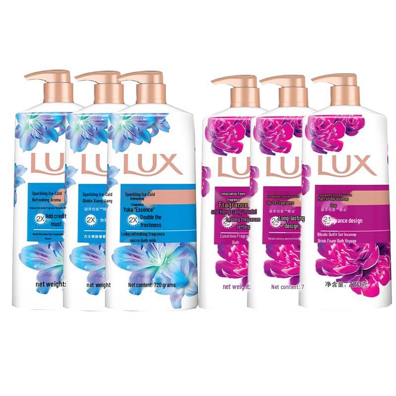 LUX Shower Gel Bundle: Ice Refreshing & Peony Scent (6 x 720g)