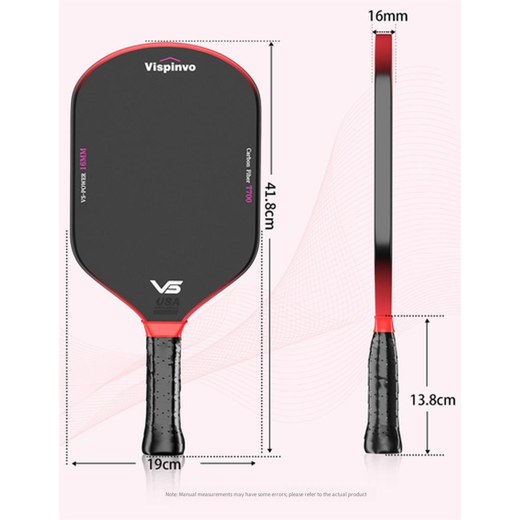 VISPINVO Toray T700 Carbon Pickleball Paddle Woven Matte Lightweight Professional Tournament Grade