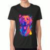 Colorful Cat Ladies Cotton T Shirt,Premium Cotton Quality Print,Durable And Casual Fashion.Vibrant Feline Portrait Graphic Tee,Unique Cat Lover Gift F