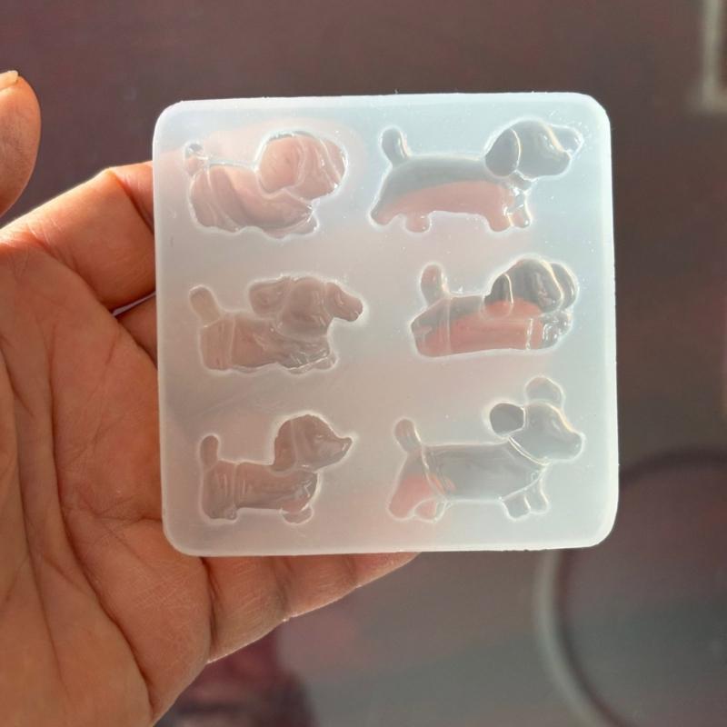 Silicone Keychain Molds Resin Jewelry Moulds Dog Shape Earring Molds Epoxy Resin Accessories for Making Accessories
