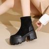 Retro Shoes Women's Shoes, New Thick-soled, Height-increasing, Thick-heeled, Slim Ankle Boots